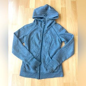 Lululemon heathered grey full scuba hoodie
